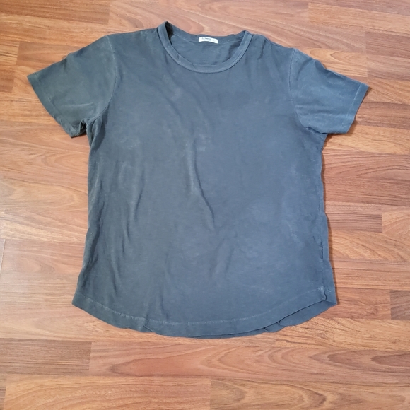 Buck Mason Slub Curved Hem Crewneck T-Shirt Tee Shirt L Grey New - Picture 2 of 9